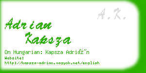 adrian kapsza business card